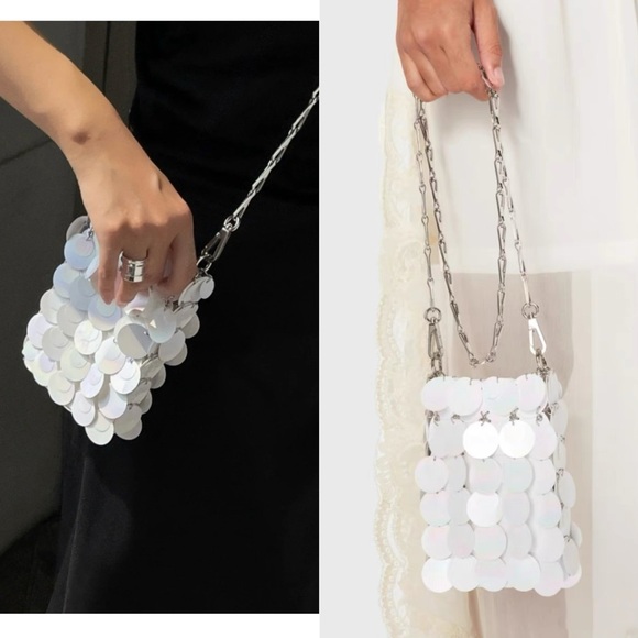 Paco Rabanne Handbags - Paco Rabanne Sparkle Discs Mini Bag in White